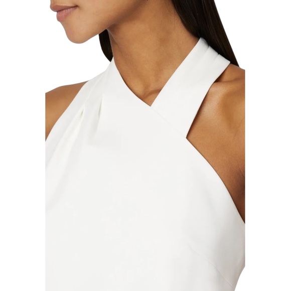 MILLY Ellia Cady Asymmetrical Halter Neck Dress in Ecru - 8 - Picture 2 of 15